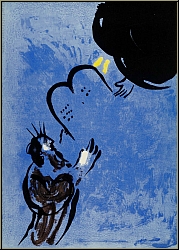 Marc Chagall: Moses empfngt die Gesetzestafeln Gottes, Bilder fr die Bibel 1956 - Originale | Lithographien