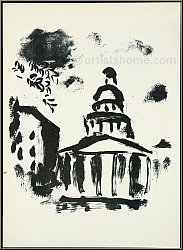 Marc Chagall: Pantheon Paris, 1954, Original-Lithographie Derriere le miroir 66-67-68 'Paris' | Lithographien