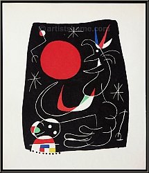 Joan Miro: 'Nachthimmel' - Ciel nocturne - 1956, Original-Lithographie - Bilder, Werke, Originale, Drucke