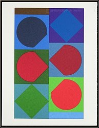 Victor Vasarely: Geometrische Komposition 'Beryll' 1972 fr Souvenirs et portraits d'artistes, Fernand Mourlot