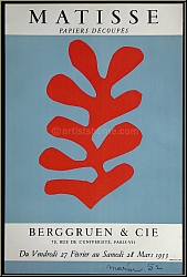 Henri Matisse: Berggruen & Cie 1953, Papiers dcoups, Algue rouge - Mourlot Plakate | Lithographie | Original