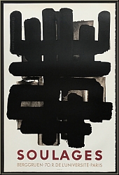 Pierre Soulages: Lithographie n 3 Berggruen 1957, Originalplakat Arches - Ausstellungsplakate | Lithographien