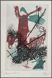 Hann Trier: Radierung 'Stricken' 1955, signiert, Geh durch den Spiegel Nr. 5, 1956 - Bilder | Werke | Drucke