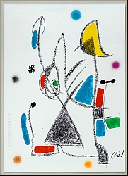 Joan Miro: Maravillas, Wunder in Miros Garten, Original-Lithographie 'Grtnerin mit Sonnenhut' 1975 - Bilder