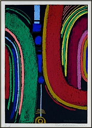 Max Ackermann: 'Energie I - Fortissimo' (Musik) 1973, Original-Siebdruck, handsigniert - Bilder, Werke, Drucke