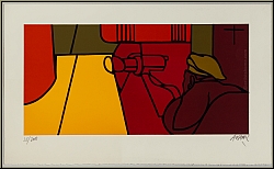 Valerio Adami: Brandenburger Tor (Etude pour la porte de Brandebourg) 1976, Original-Lithographie - Bilder
