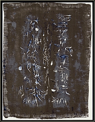 Zao Wou-Ki: Original-Lithographie 1957, abstrakte Komposition mit weien Textsymbolen - Bilder Lithographien