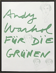 Andy Warhol: Fr die Grnen, Wahlplakat von 1979, Bundestagswahl - Bilder Originalplakate, Wahlplakate Politik