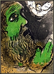 Marc Chagall: Der betende Hiob, Lithographie, Bilder zur Bibel, 1960