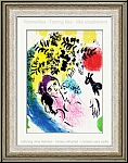 Marc Chagall: Die Verliebten mit roter Sonne (Les amoureux au soleil rouge) 1960, Liebespaar | Lithographien