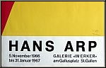 Hans (Jean) Arp: Galerie im Erker 1966, Originalplakat, Nachlassstempel, Originallithografie - Knstlerplakate