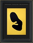 Hans Arp: anmutiger Holzschnitt, schwarze Form mit sanften Rundungen, einem Ftus gleich (Lieferung ungerahmt)