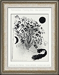 Marc Chagall: Der Abend - Le Soir, 1952, Lithographie, blhender Baum, liegende Frau, schwarze Sonne, Mond