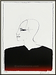 Paul Wunderlich: Profil mit Archaeopteryx, Lithographie 1994, signiert