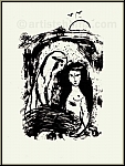 Marc Chagall: Ruth zu Fen des Boas 1960, Original-Lithographie Verve Bilder zur Bibel - Rckseite der Grafik
