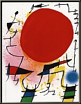 Joan Miro: Rote Sonne 1972, Original-Lithographie III, Roter Riese