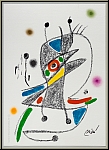 Joan Miro: Maravillas 1975, Wunder in Miros Garten, Vogel, Lithografie