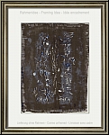 Zao Wou-Ki: Original-Farblithographie 1957, abstrakte Komposition mit weien Textsymbolen - Bild Rahmenidee