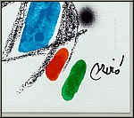 Joan Miro: Maravillas, Wunder in Miros Garten, Original-Lithografie Golfspieler 1975 - Bild: im Stein signiert